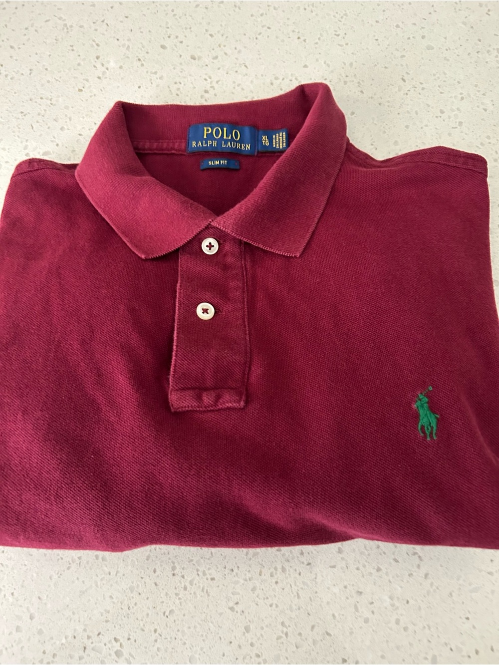 Ralph Lauren Men’s Burgundy Polo with Green Pony
